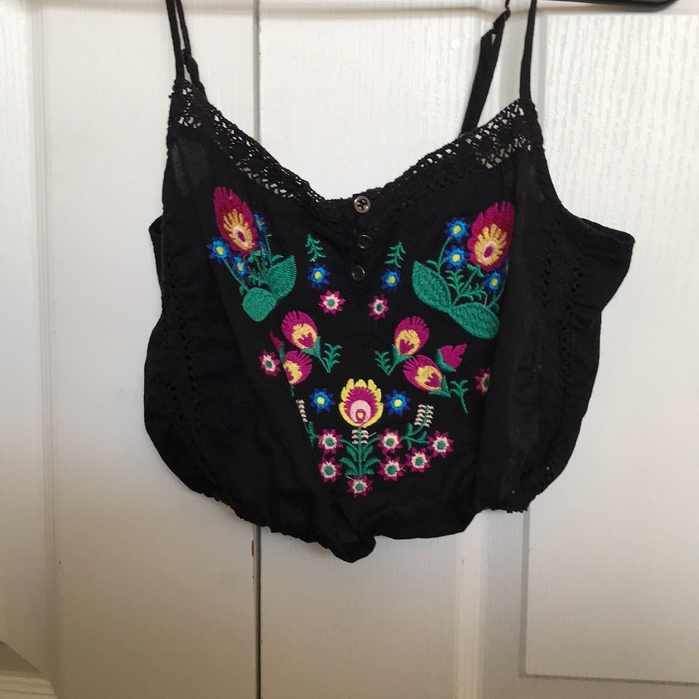 Embroidered Cropped Tank - Picture 1 of 1